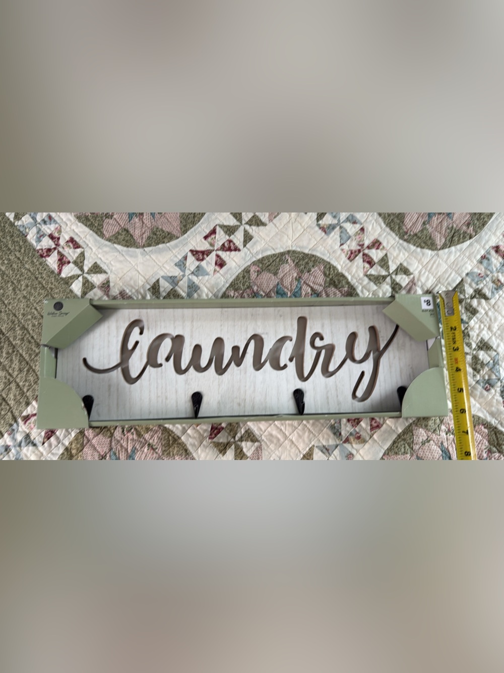 Farmhouse Laundry Script Wall Hook
